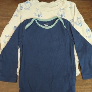 Carter's Navy and Cream Fox Print Kids Tops